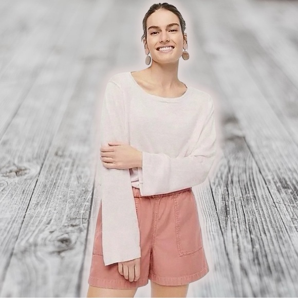 NWT J. Crew ‘Relaxed-Fit Linen Crewneck Sweater’ in Light “Pinup Pink” Size XS - Picture 1 of 15